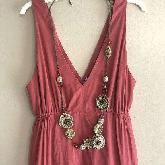 BCBG MAXAZRIA V Neck Sleeveless Terracotta Dress M - Picture 2 of 10